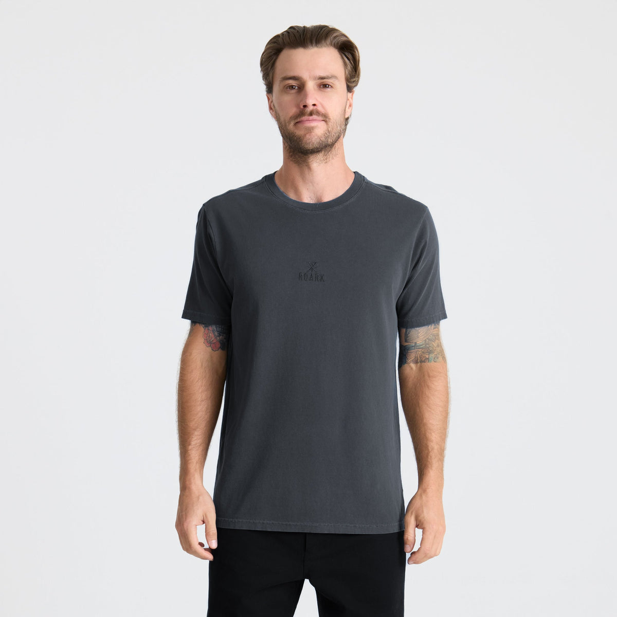 Mens Safecamp Embroidery Premium T Shirt Charcoal - Image 3
