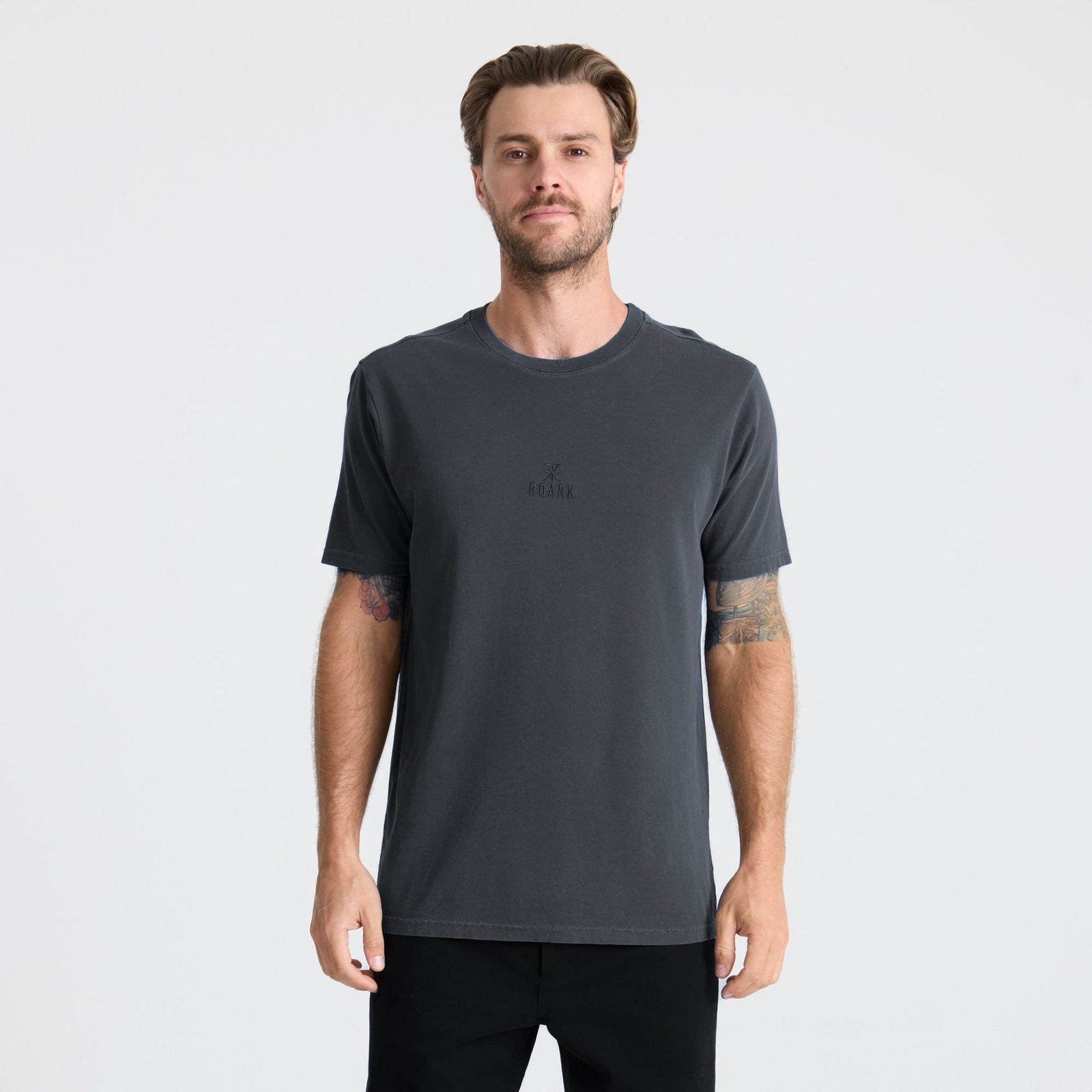Mens Safecamp Embroidery Premium T Shirt Charcoal - Image 3