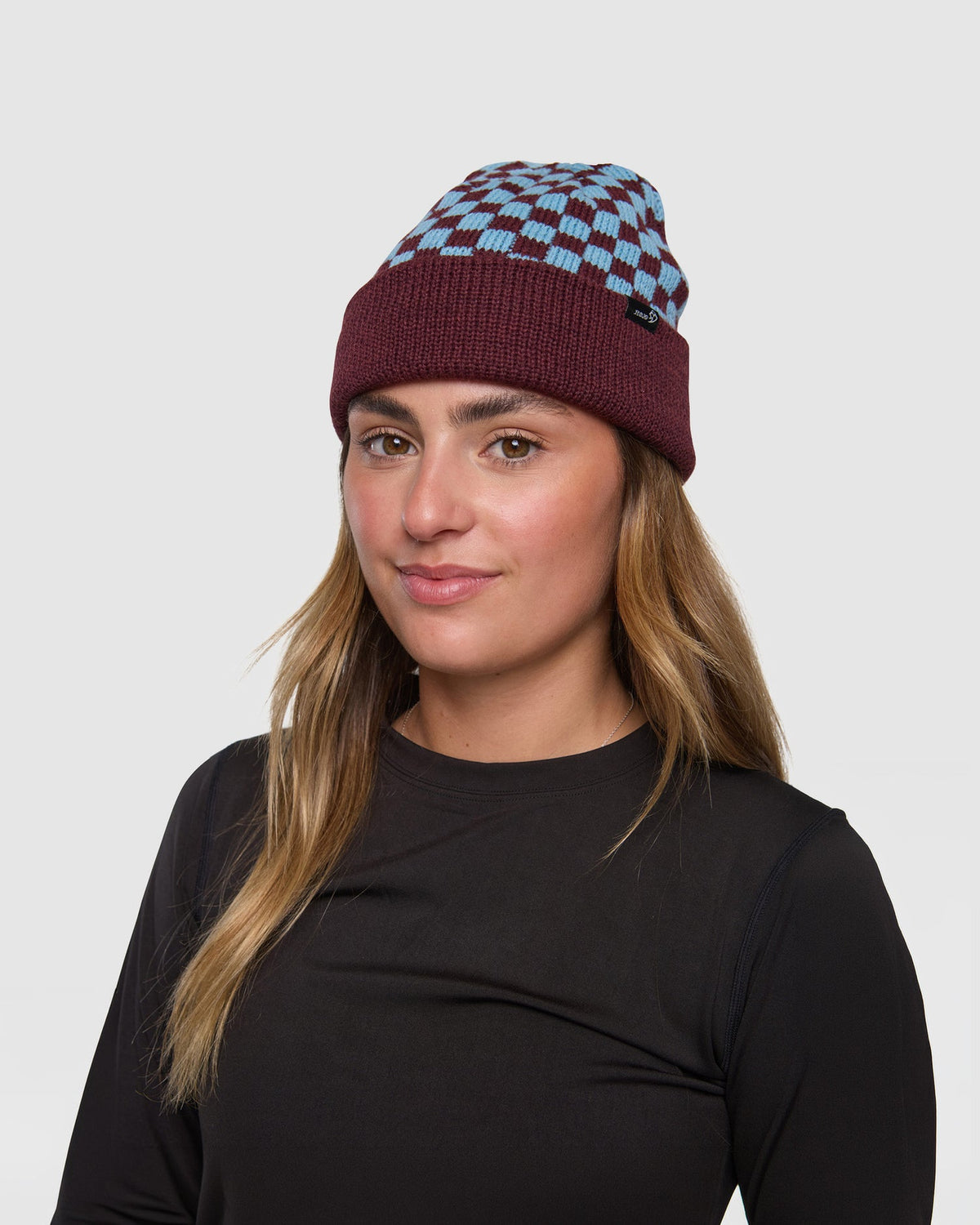 Womens Cosy Check Beanie