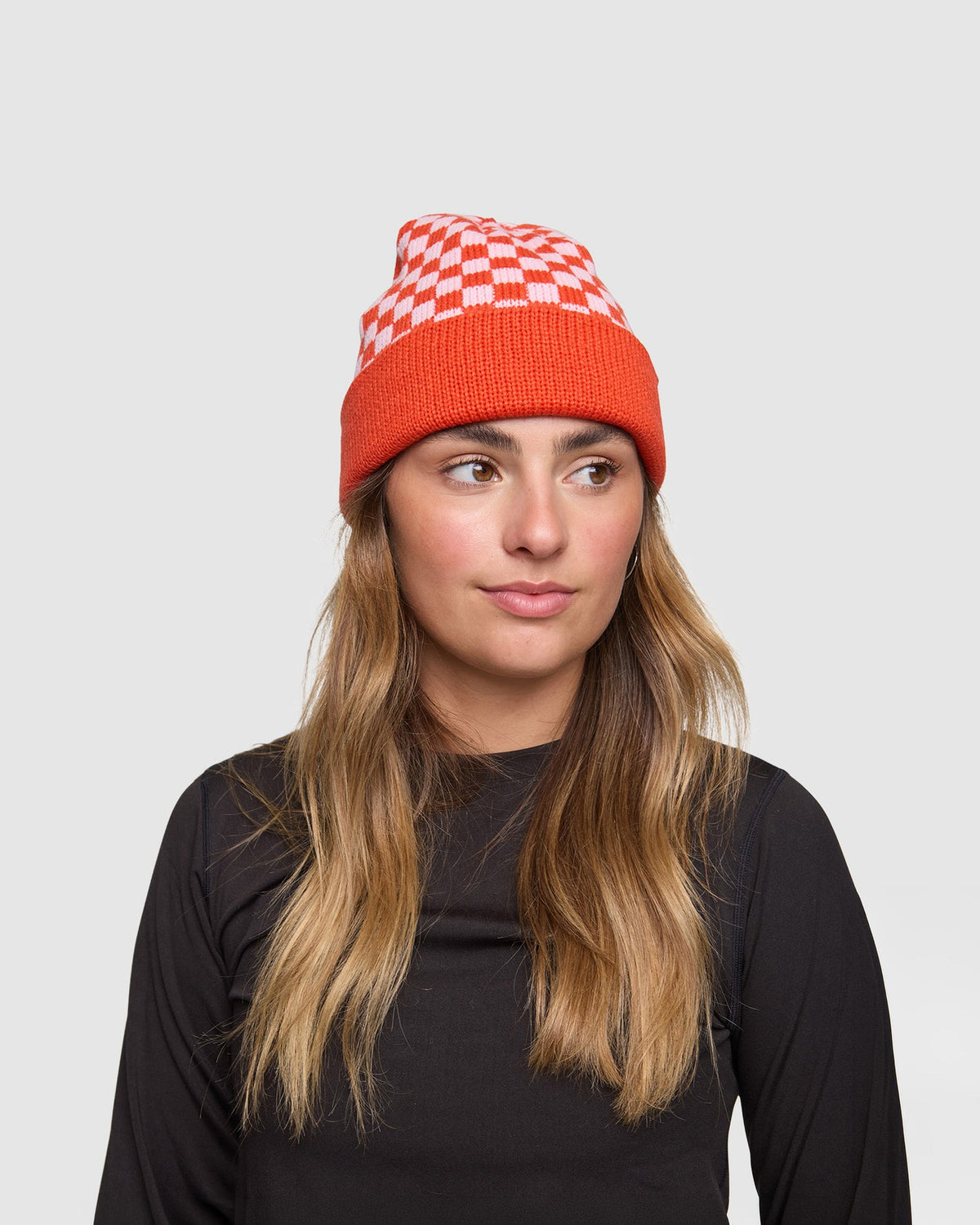 Womens Cosy Check Beanie