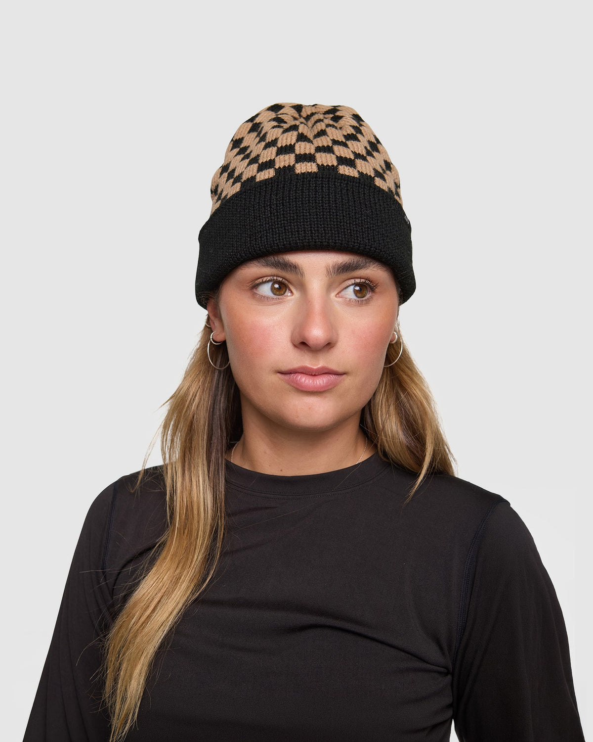 Womens Cosy Check Beanie