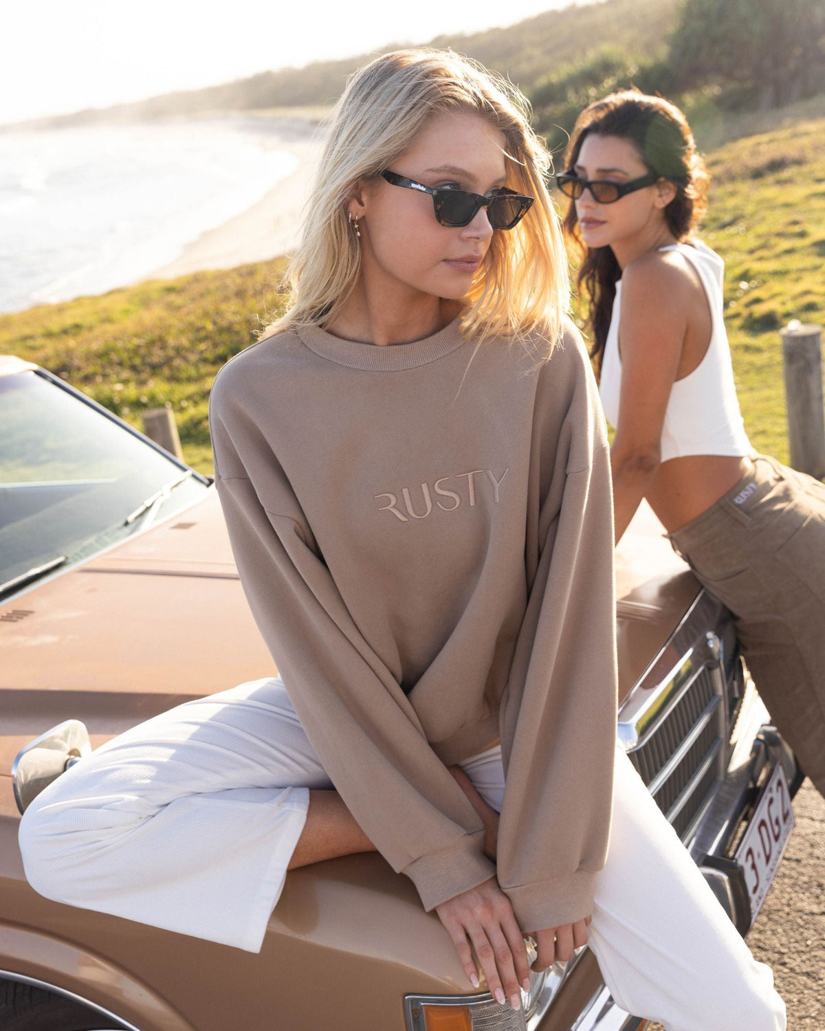 Rusty Signature Oversize Crew Fleece