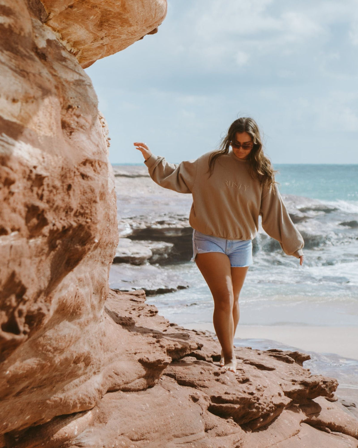 Rusty Signature Oversize Crew Fleece