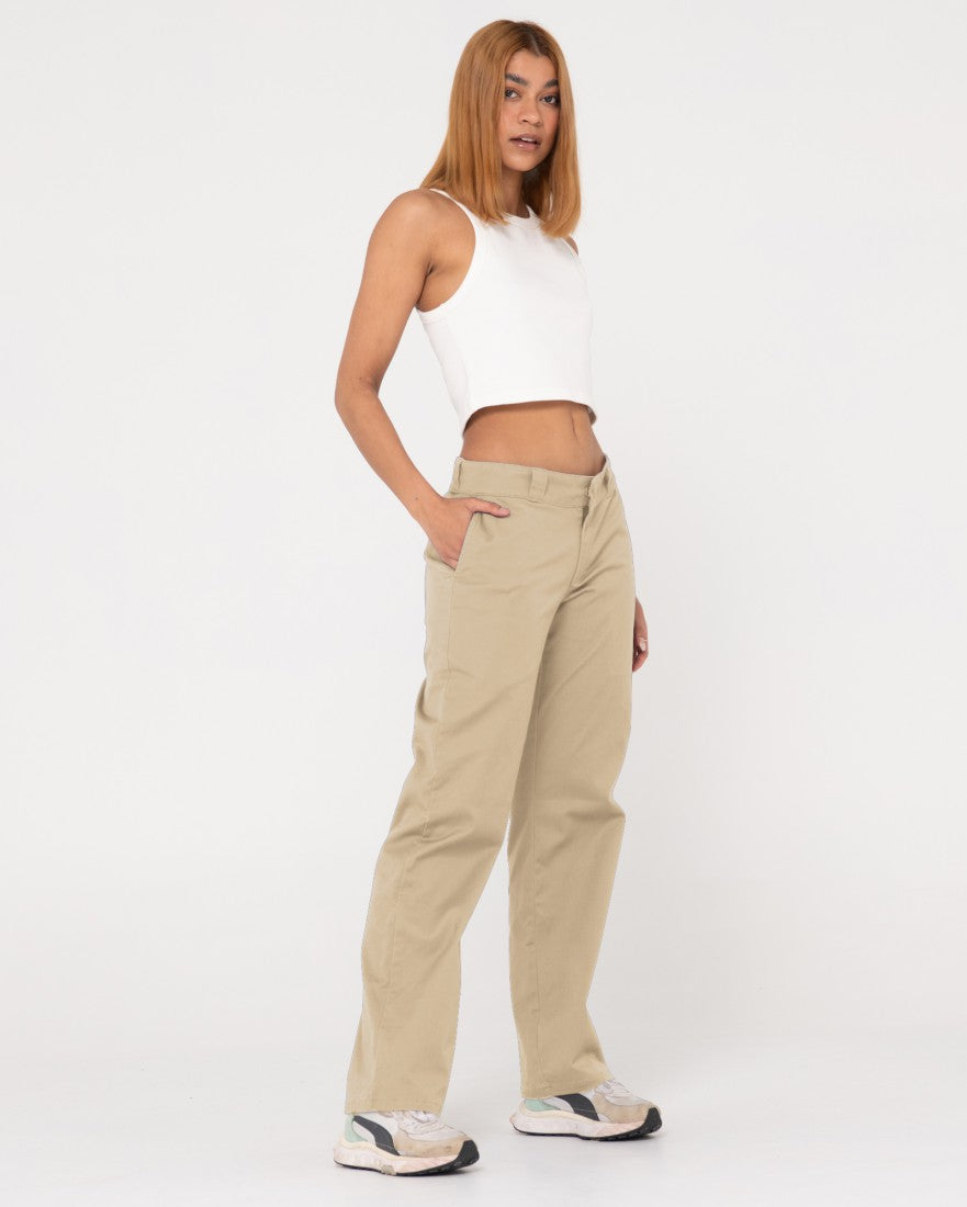 Ivy Mid Rise Pleated Pant - Parchment