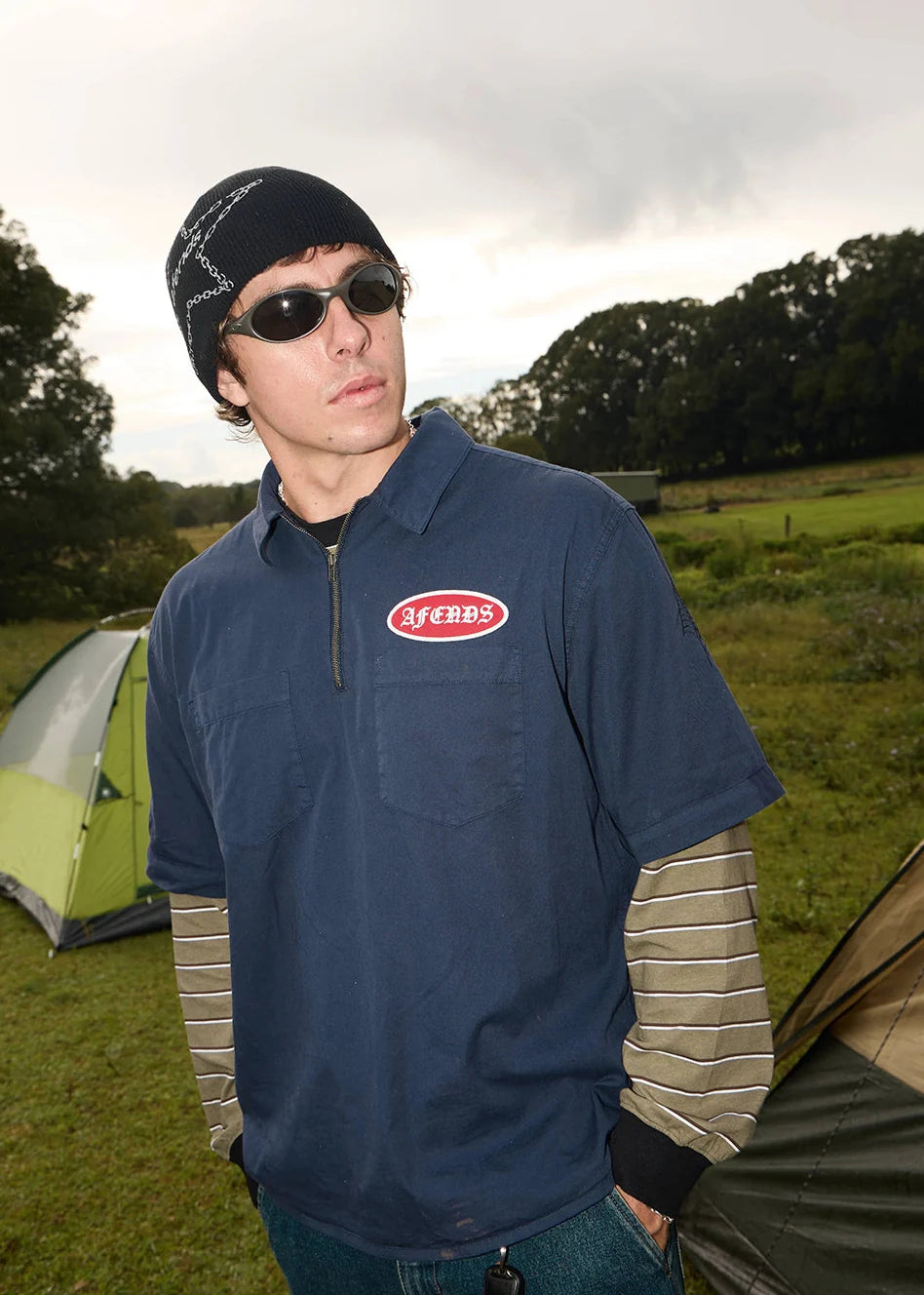 Mens Chains Beanie Black - Image 7