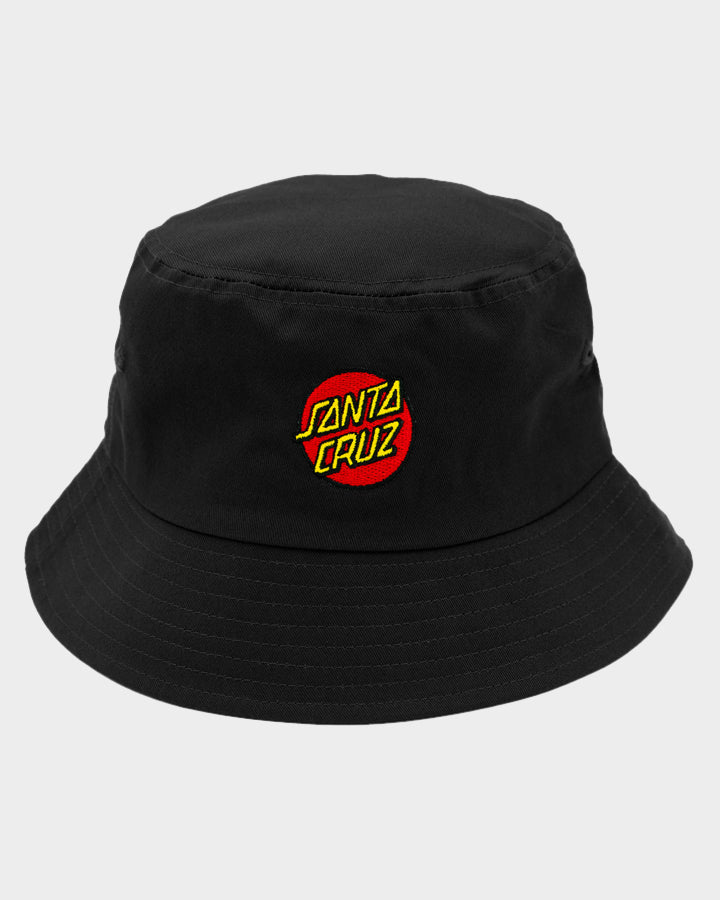 Boys Classic Dot Patch Bucket Hat Black - Image 1