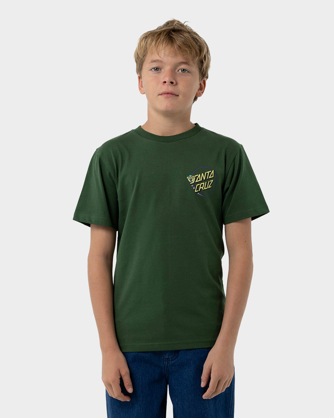 Kids Winkowski Dope Planet 2 Dot T Shirt Dark Green - Image 3
