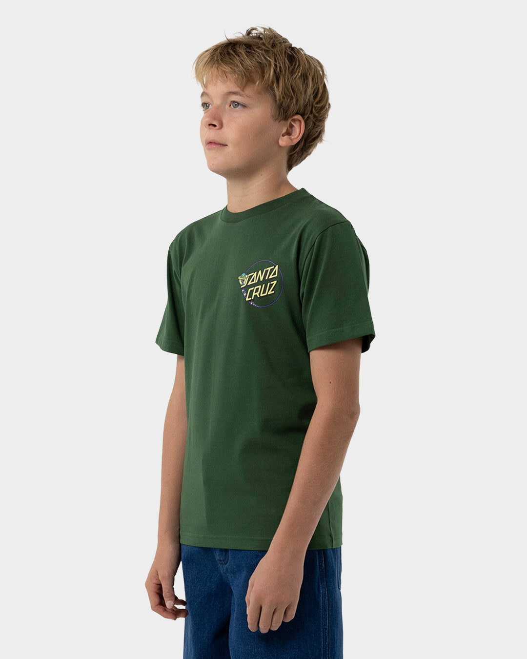 Kids Winkowski Dope Planet 2 Dot T Shirt Dark Green - Image 4