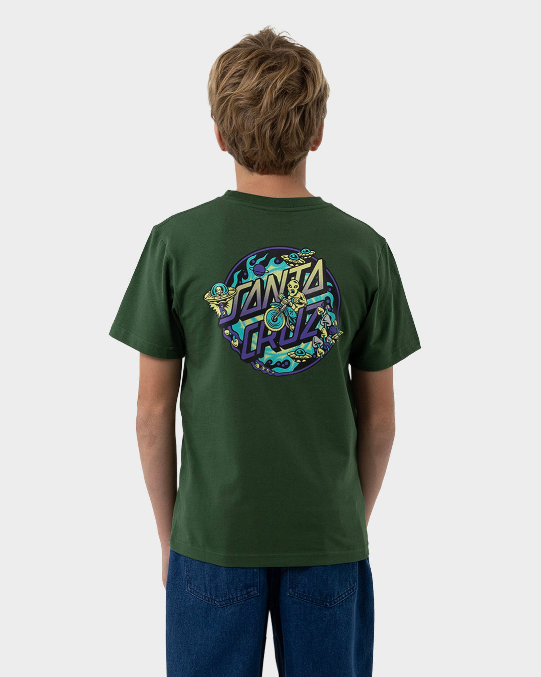 Kids Winkowski Dope Planet 2 Dot T Shirt Dark Green - Image 5