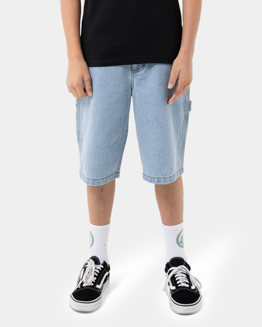 Kids Classic Dot Carpenter Walk Shorts Light Washed Indigo - Image 1