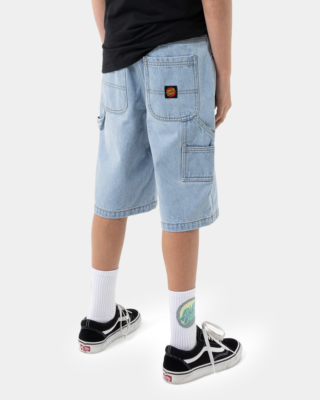 Kids Classic Dot Carpenter Walk Shorts Light Washed Indigo - Image 4