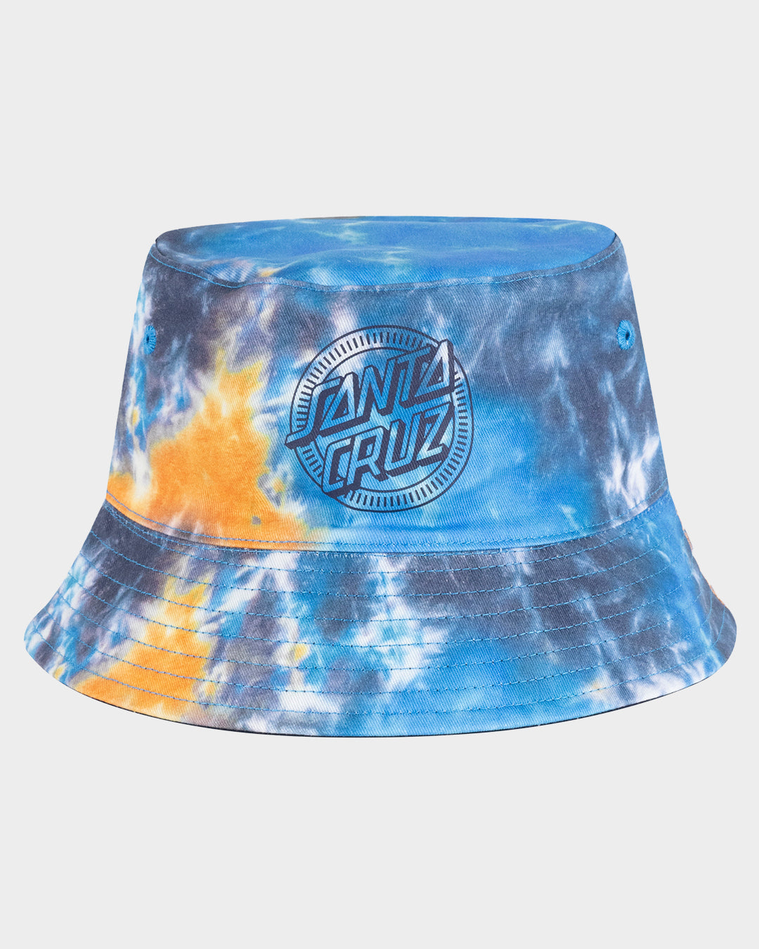 Industrial Dot Mono Boys Reversible Bucket Hat Blue Tie Dye - Image 1