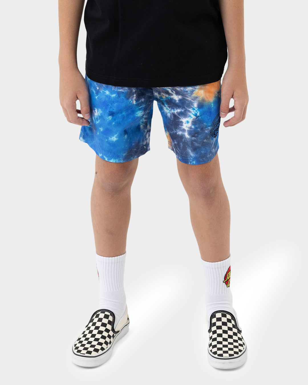 Kids Industrial Dot Mono Board Short Blue Tie Dye - Image 3