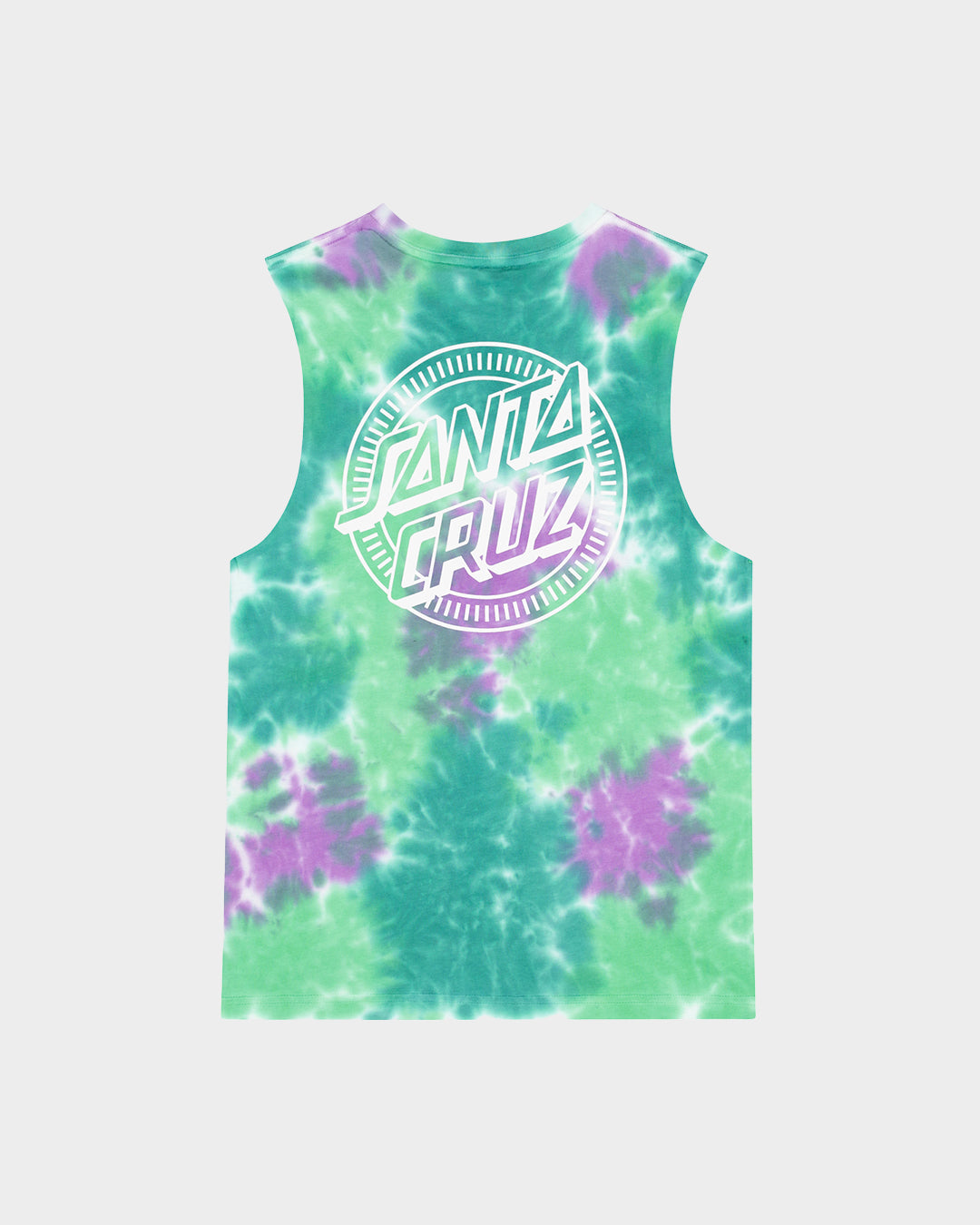Kids Industrial Dot Mono Singlet Light Green Tie Dye - Image 2