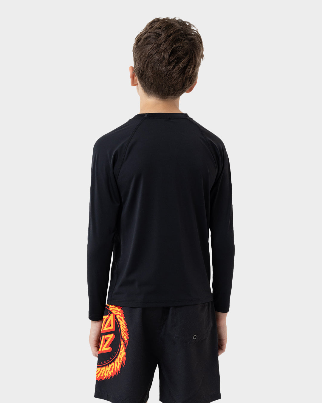 Kids Flame Ringed Dot Rash Vest Black - Image 4