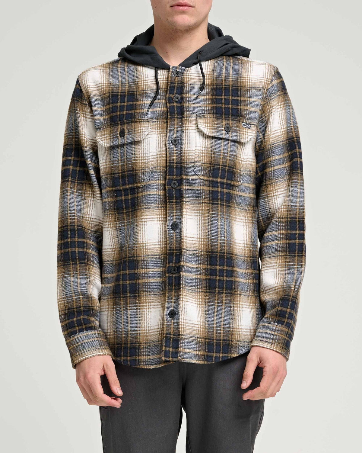 Check Flannel Hooded Shirt