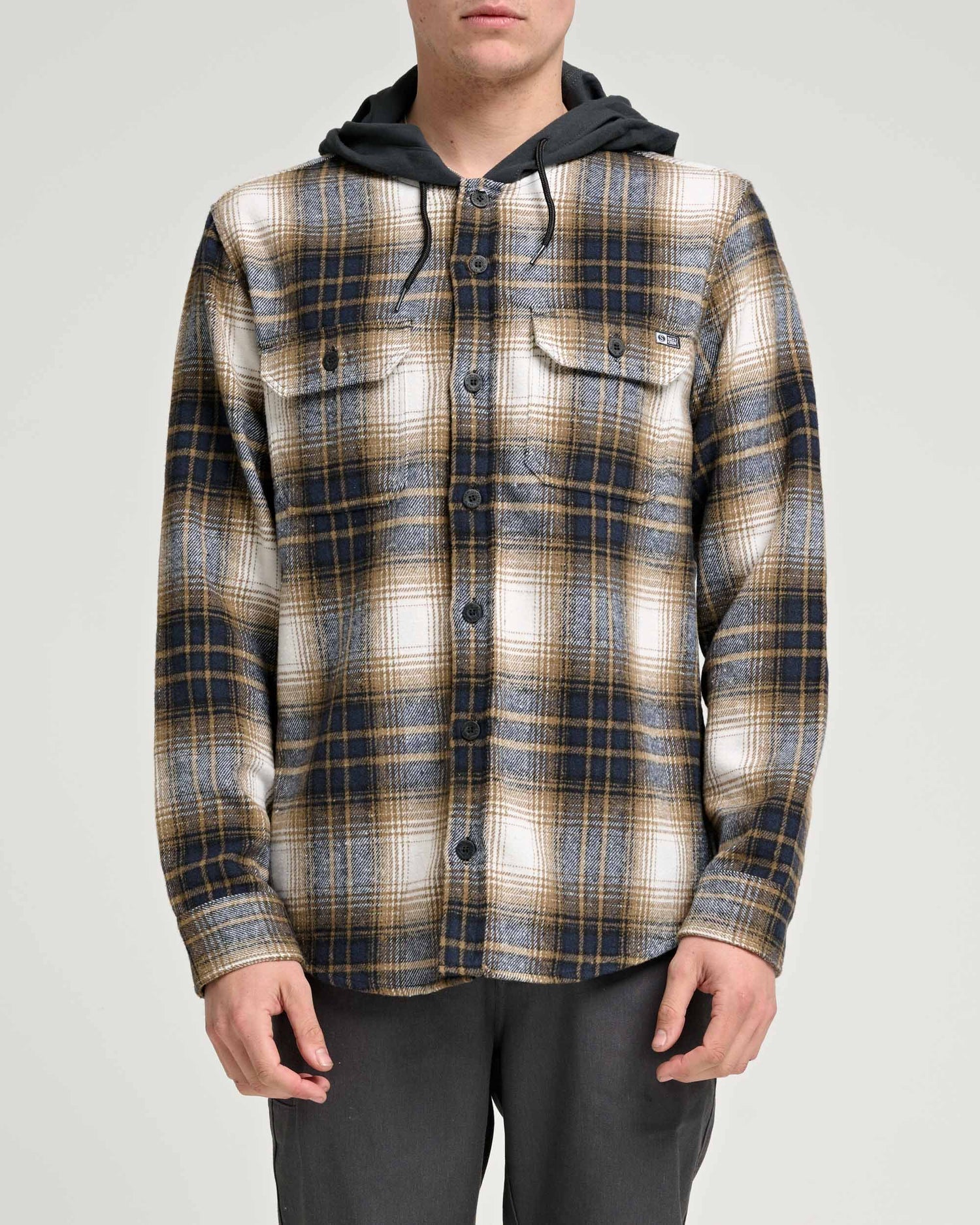 Check Flannel Hooded Shirt