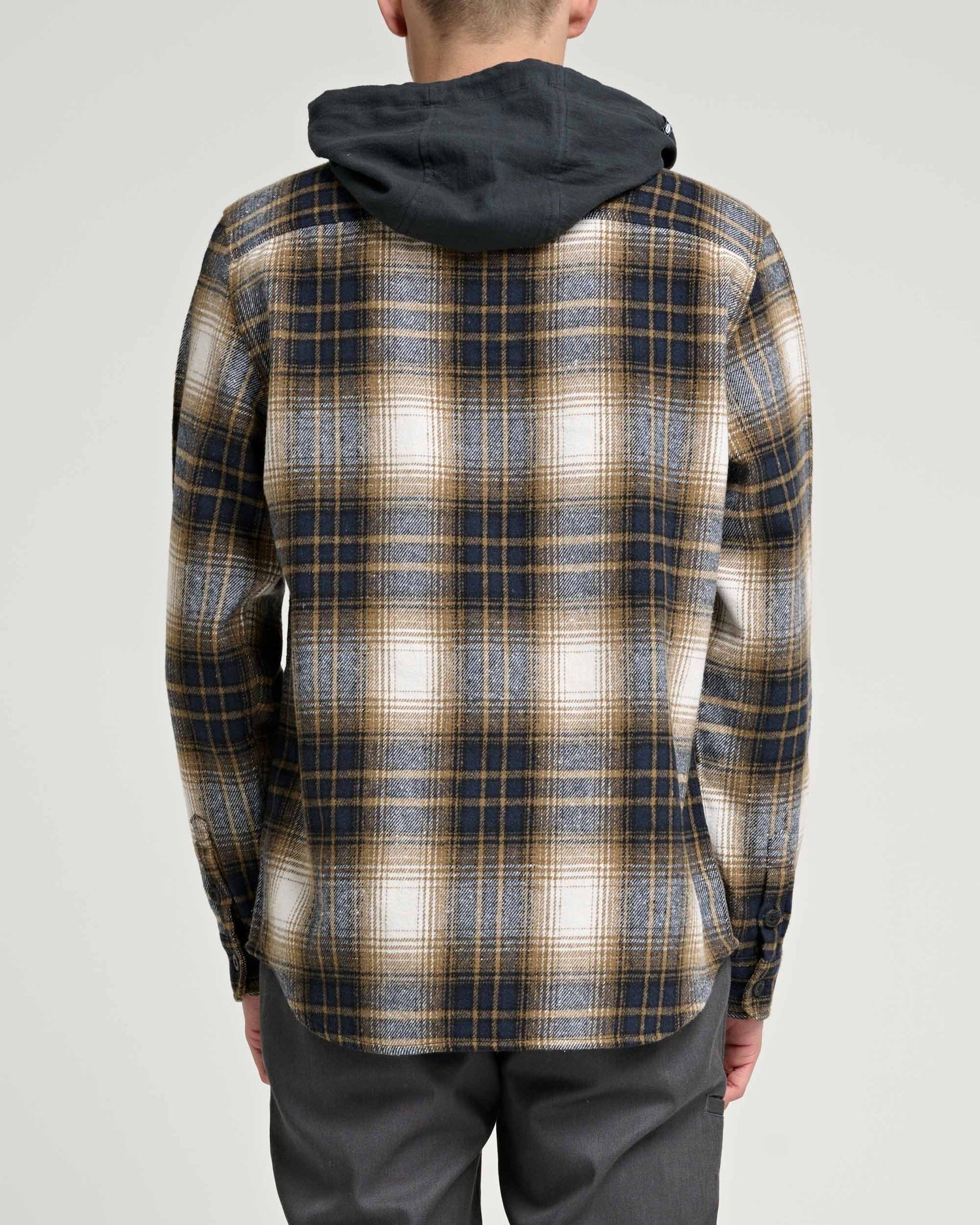 Check Flannel Hooded Shirt