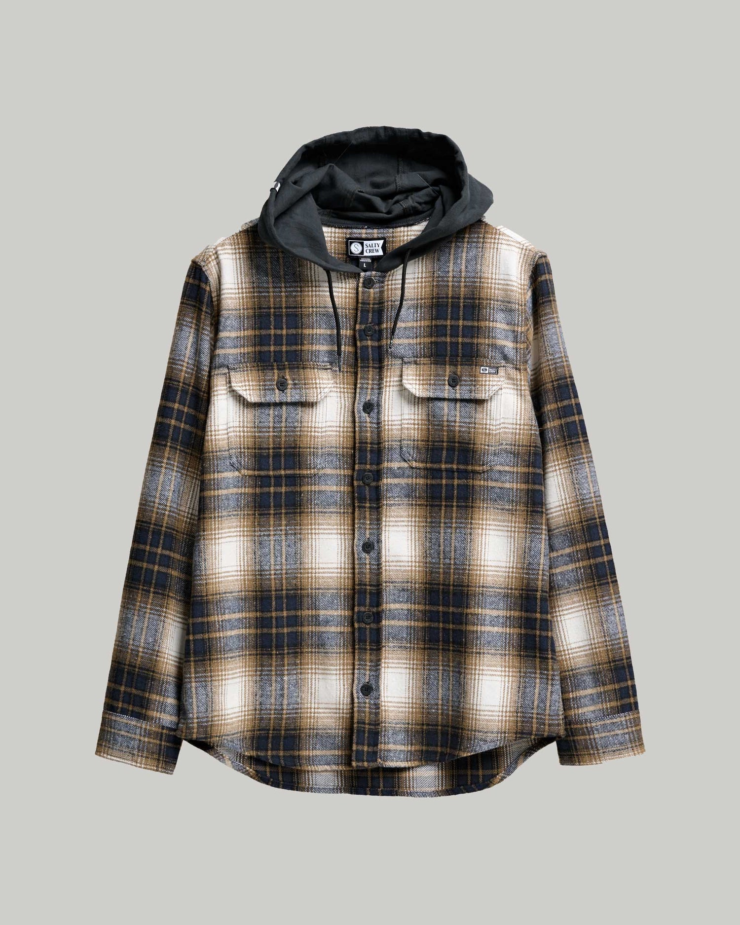 Check Flannel Hooded Shirt