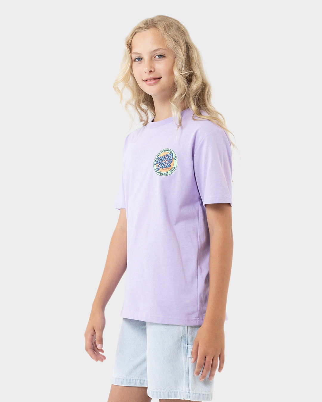 Kids MFG Retro Dot Reverse T Shirt Lavender - Image 4