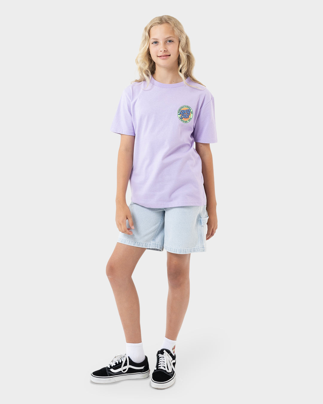 Kids MFG Retro Dot Reverse T Shirt Lavender - Image 6