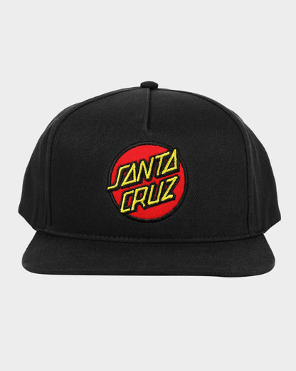Classic Dot Patch Men's Snapback Flat Peak Cap Black