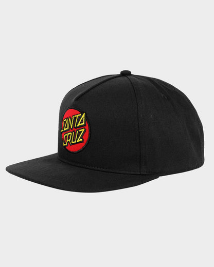 Classic Dot Patch Men's Snapback Flat Peak Cap Black