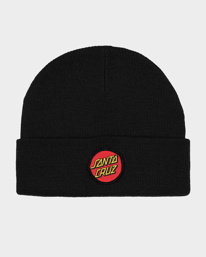 Classic Dot Patch Men's Beanie Black