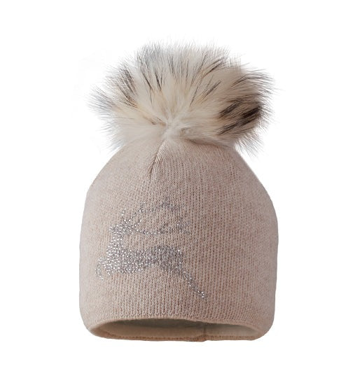 Silver Real Fur Beanie