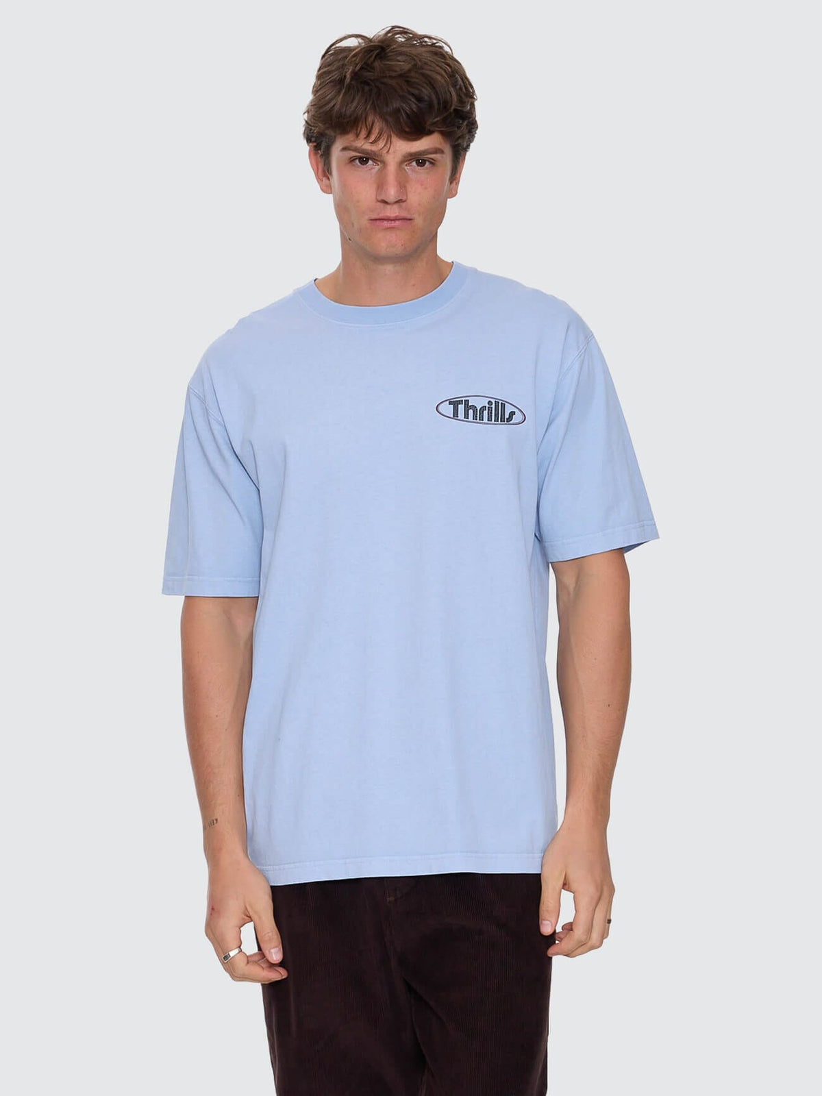 Mens Val For The Win Oversize Fit T Shirt Placid Blue - Image 2