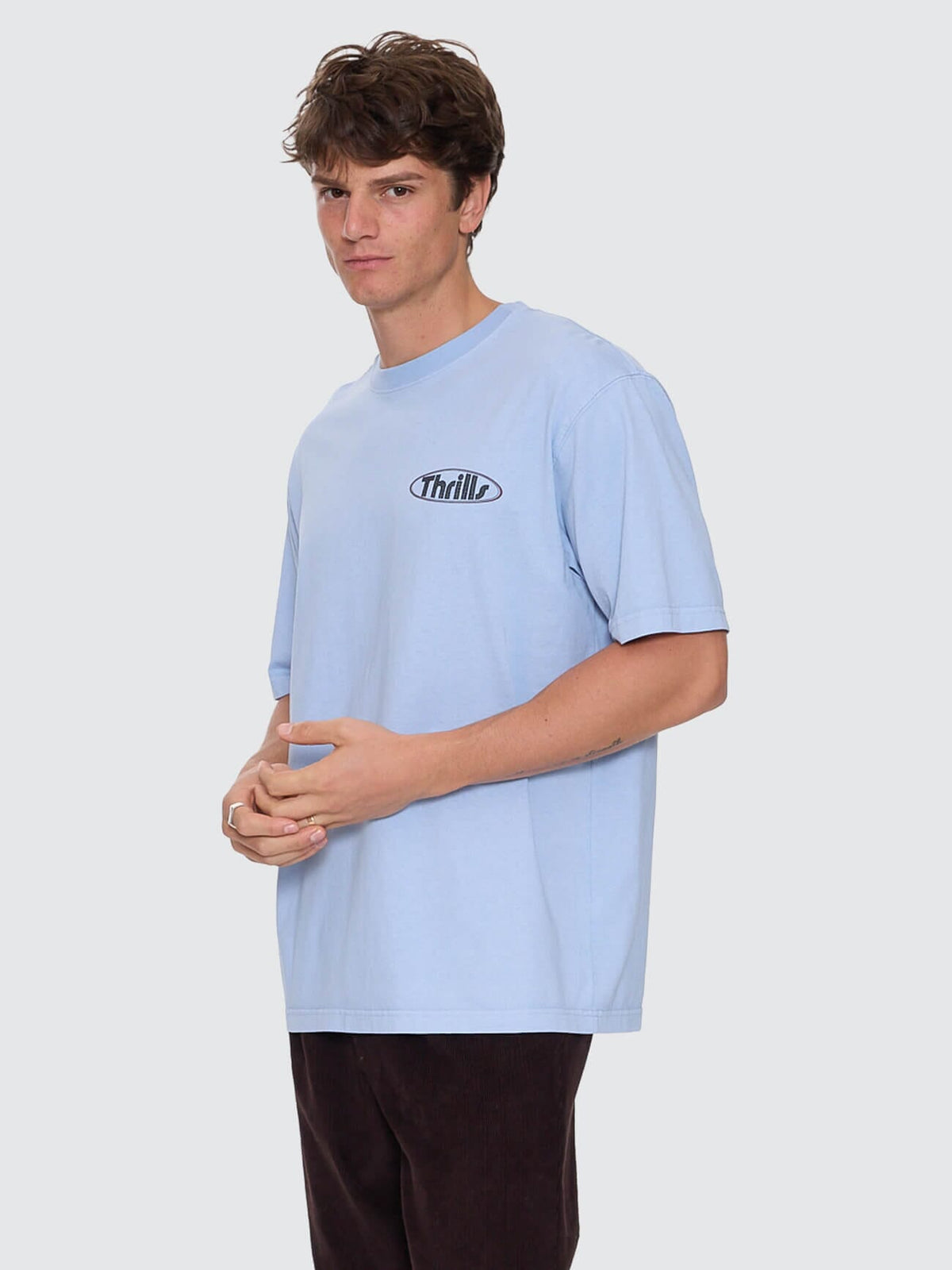 Mens Val For The Win Oversize Fit T Shirt Placid Blue - Image 5
