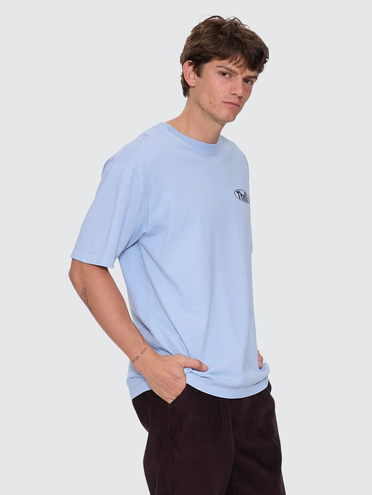 Mens Val For The Win Oversize Fit T Shirt Placid Blue - Image 7