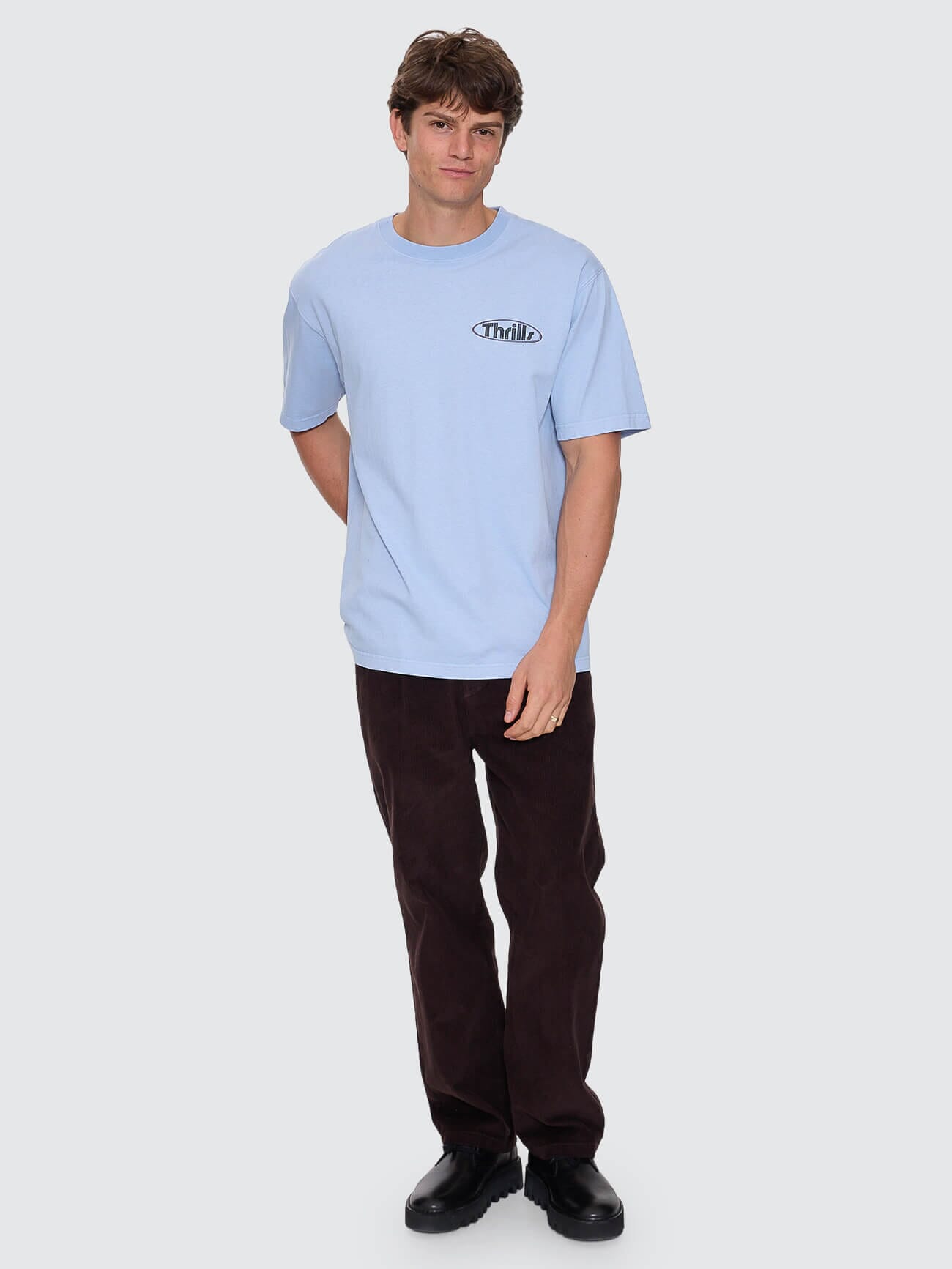 Mens Val For The Win Oversize Fit T Shirt Placid Blue - Image 8