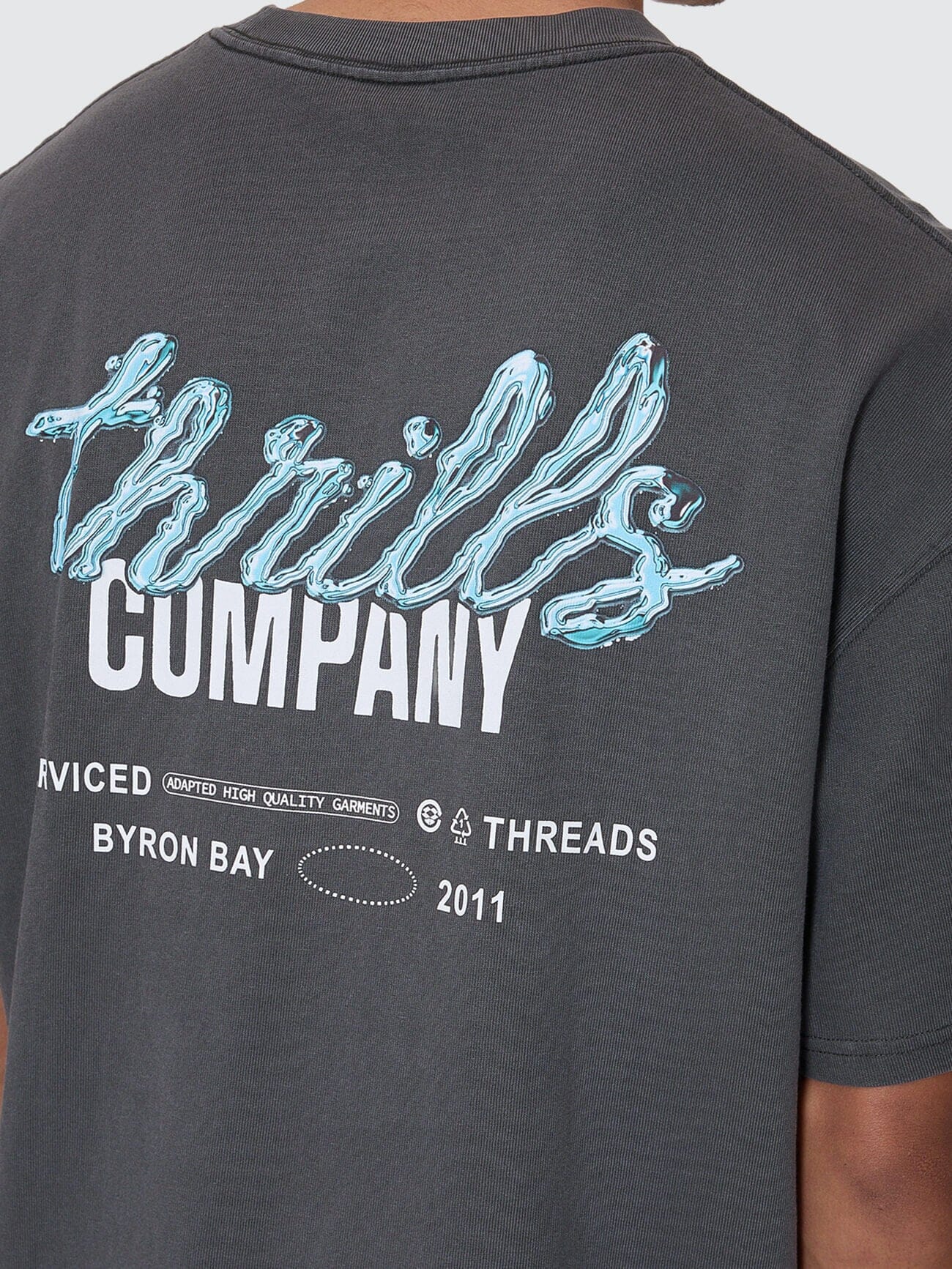 Mens Fluid Thrills Box Fit Oversize T Shirt Merch Black - Image 7