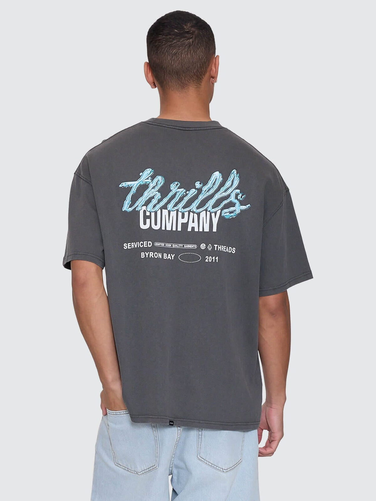 Mens Fluid Thrills Box Fit Oversize T Shirt Merch Black - Image 2