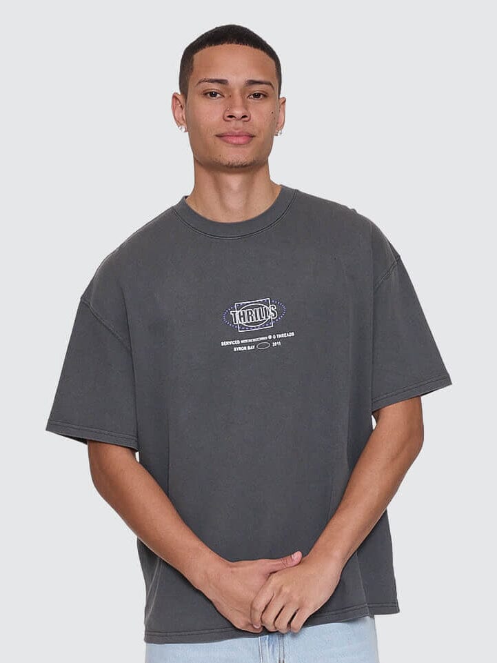 Mens Fluid Thrills Box Fit Oversize T Shirt Merch Black - Image 3