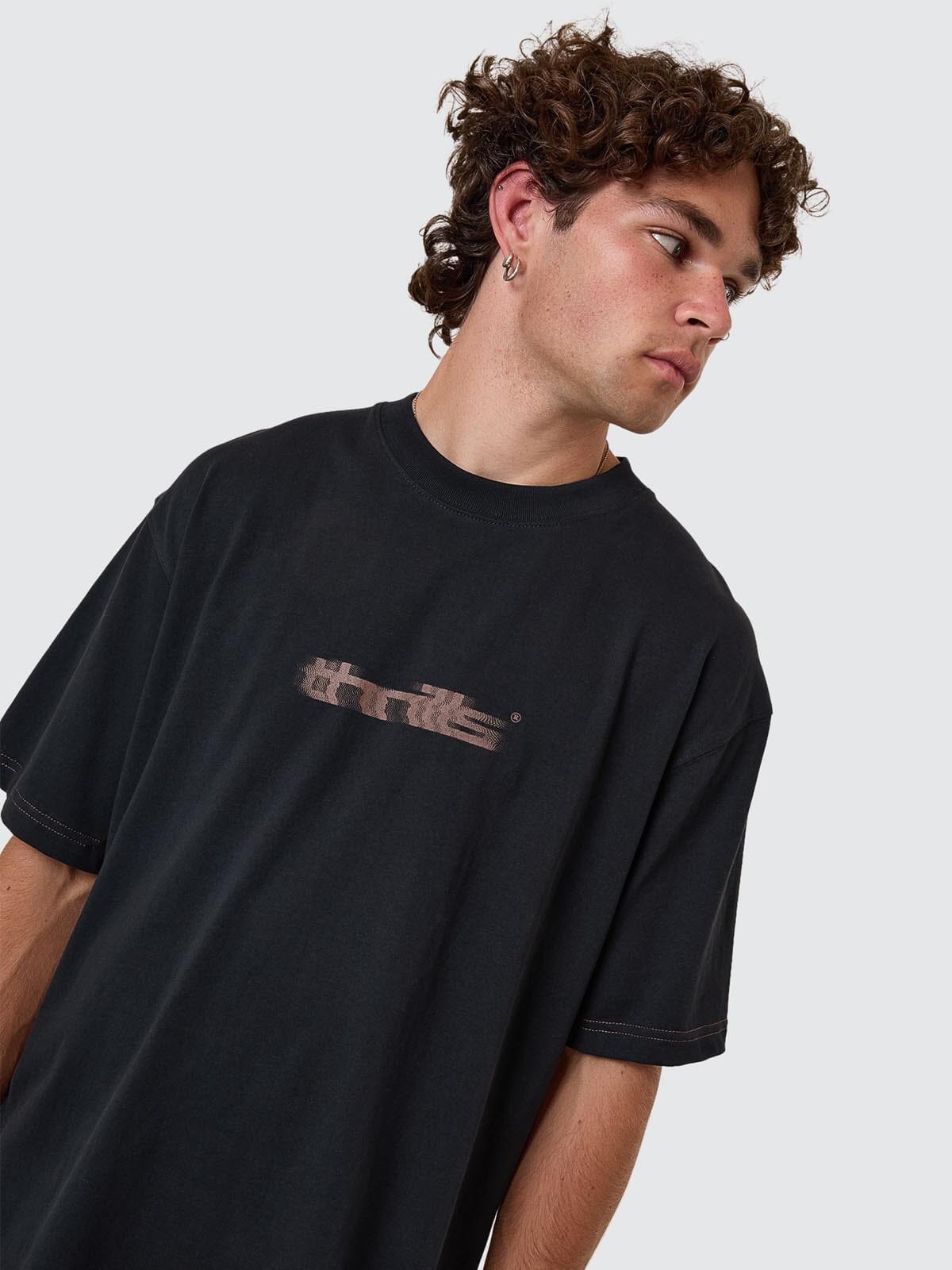Metamorphic Daze Box Fit Oversize Cropped Raw Hem Tee