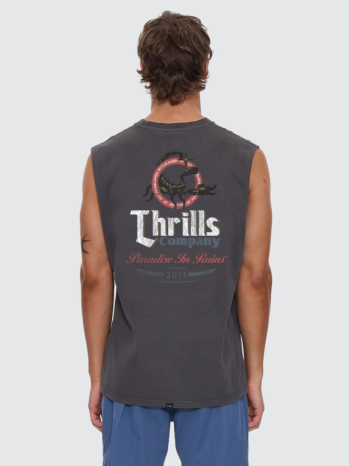 Mens Banquet Merch Fit Muscle Tee Merch Black - Image 3