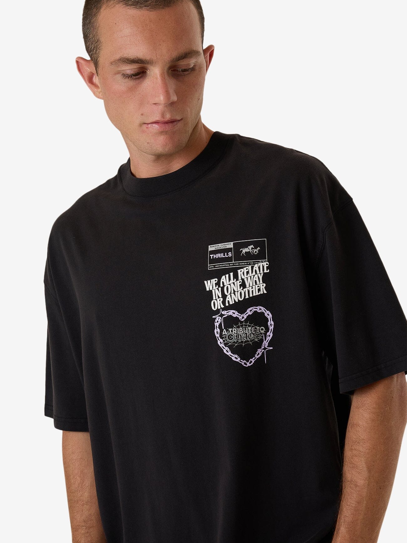 Chain Reaction Box Fit Oversize Tee