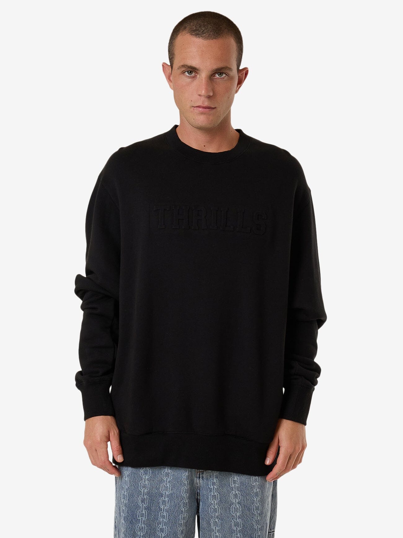 Roosevelt Emboss Oversize Crew Fleece