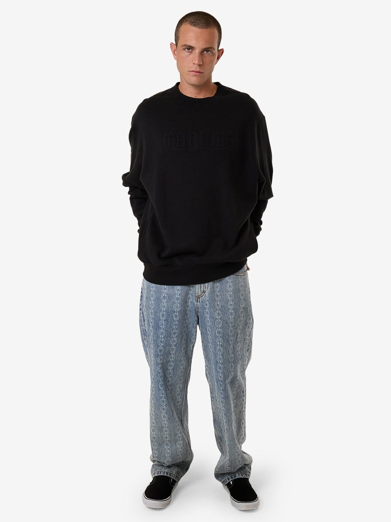 Roosevelt Emboss Oversize Crew Fleece
