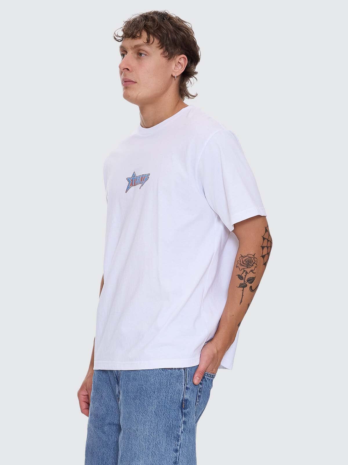 Mens Heavy Static Merch T Shirt White - Image 2