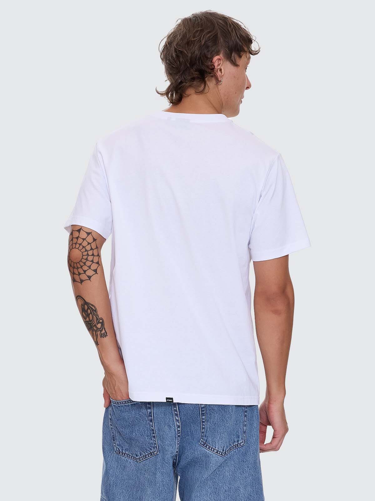 Mens Heavy Static Merch T Shirt White - Image 3