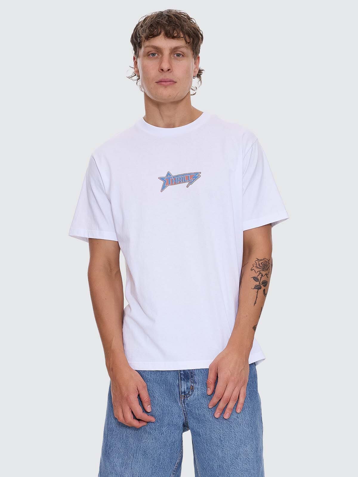 Mens Heavy Static Merch T Shirt White - Image 1