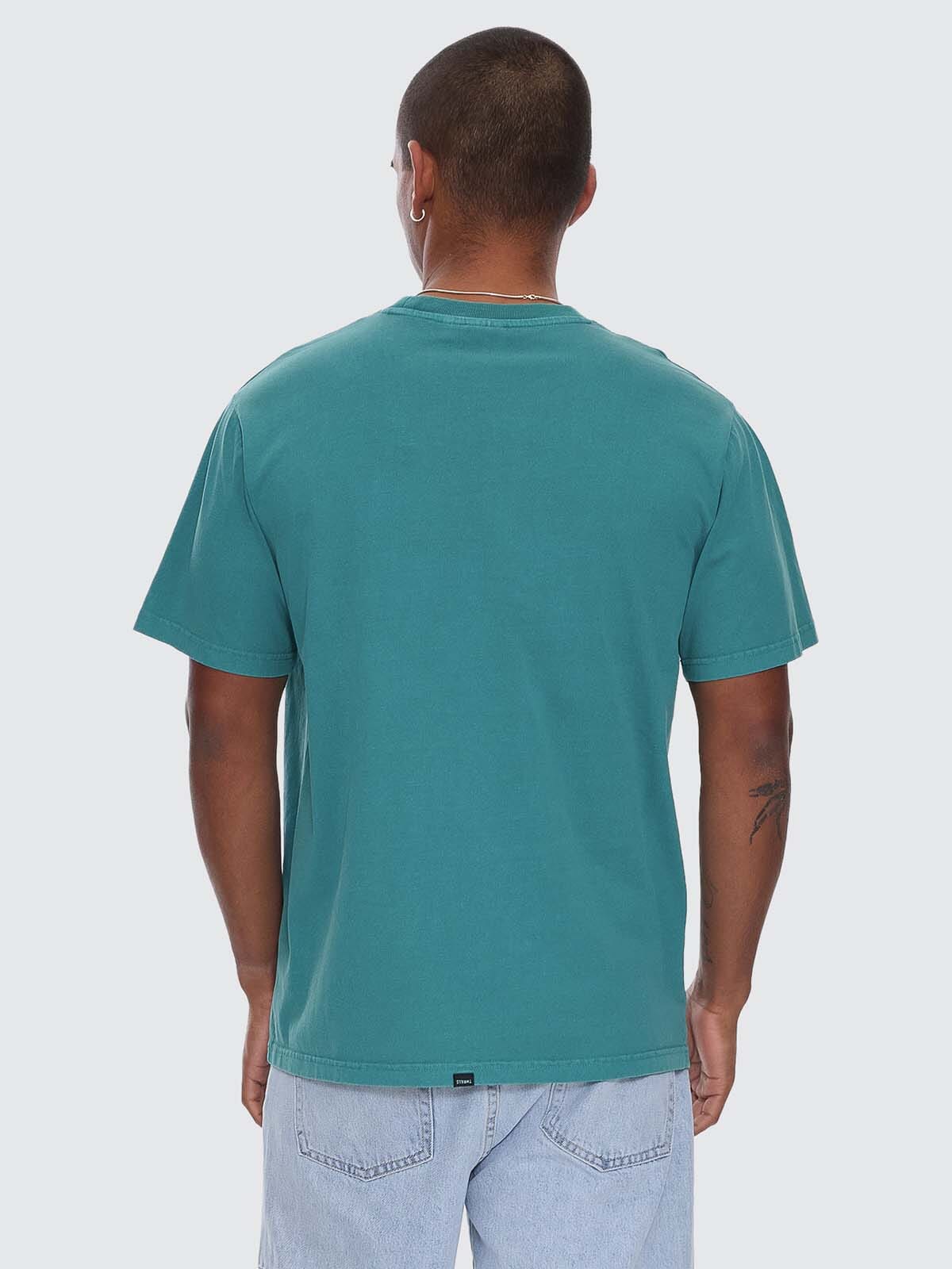 Mens Heavy Static Merch T Shirt New Teal - Image 4