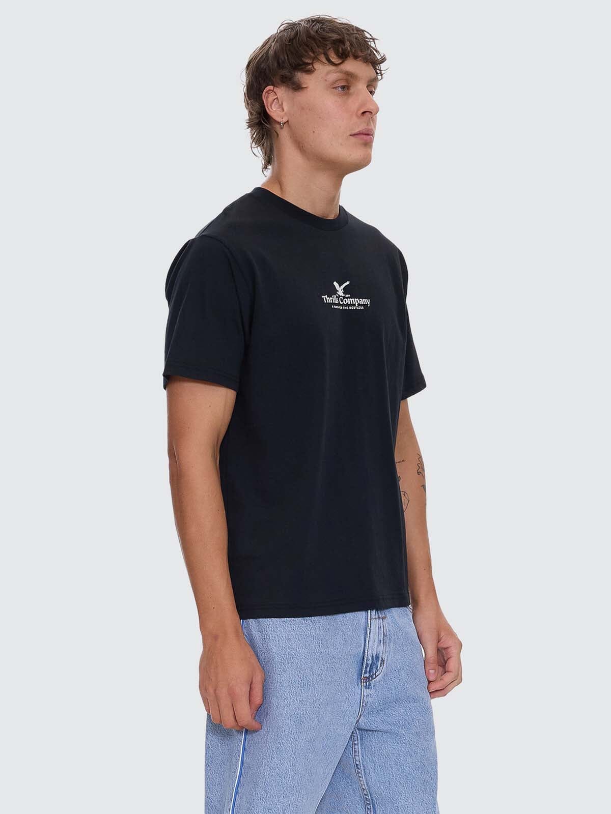 Mens A Haven For The Restless T Shirt Washed Black - Image 4