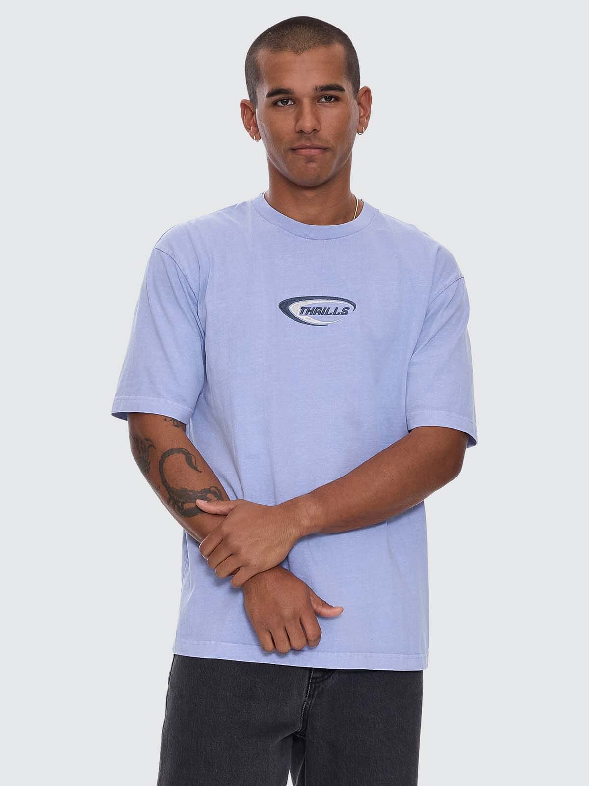 Mens Fusion Oversize Fit T Shirt Cornflower Blue - Image 1