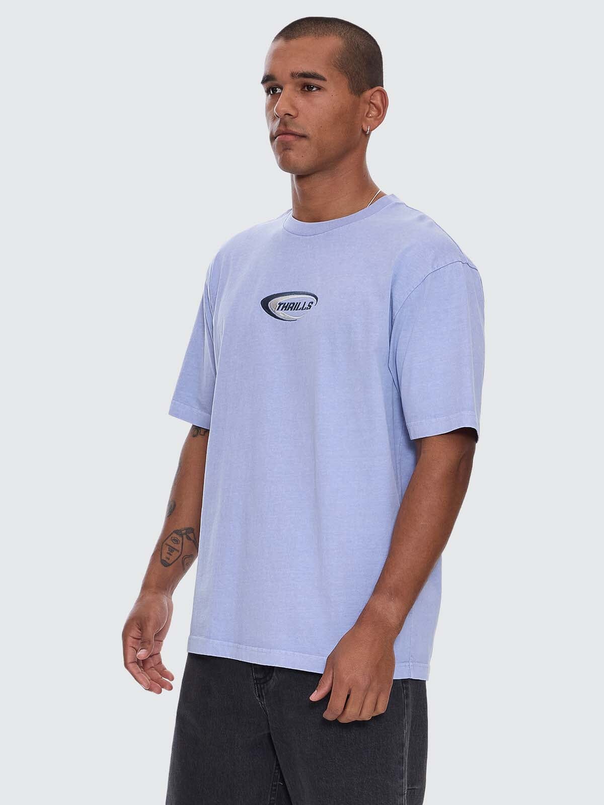Mens Fusion Oversize Fit T Shirt Cornflower Blue - Image 3