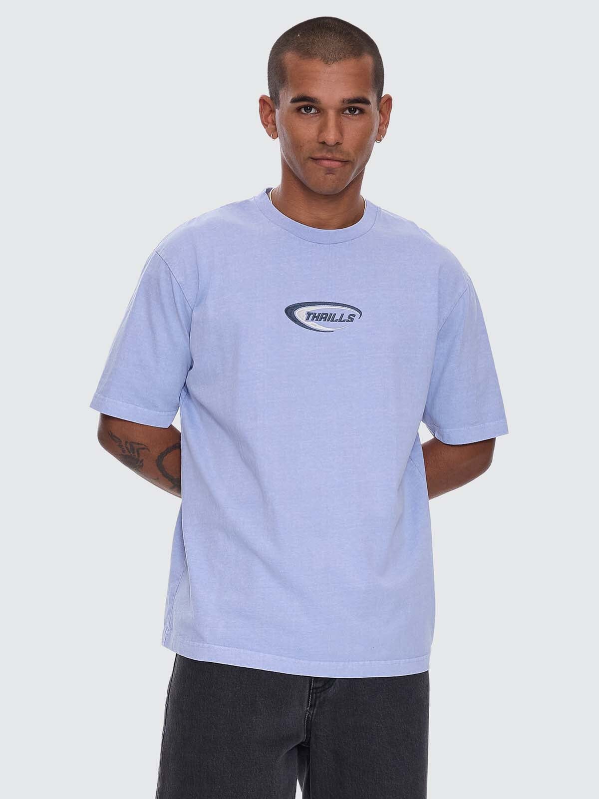 Mens Fusion Oversize Fit T Shirt Cornflower Blue - Image 4