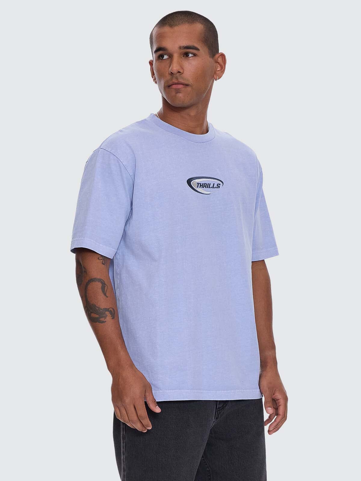 Mens Fusion Oversize Fit T Shirt Cornflower Blue - Image 5